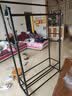 全品屋衣架立式落地衣帽架卧室家用32管加粗双杆可移动挂衣架晾衣架80黑 实拍图