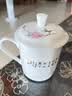 盛天下景德镇陶瓷茶杯带盖骨瓷杯青花水杯办公杯礼品杯会议杯子定制 水点桃花 500ml 1个 实拍图