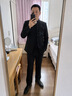花花公子（PLAYBOY）中山装男士青年新中式国风刺绣西装套装结婚礼服唐装古装汉服外套 黑色 （外套+马甲+裤子） M 晒单实拍图