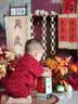 G.duck小黄鸭一周岁礼服男宝宝抓周衣服女婴儿百天满月唐装中国风套装 红色三件套 73 尺码建议3-6个月12-16斤 实拍图