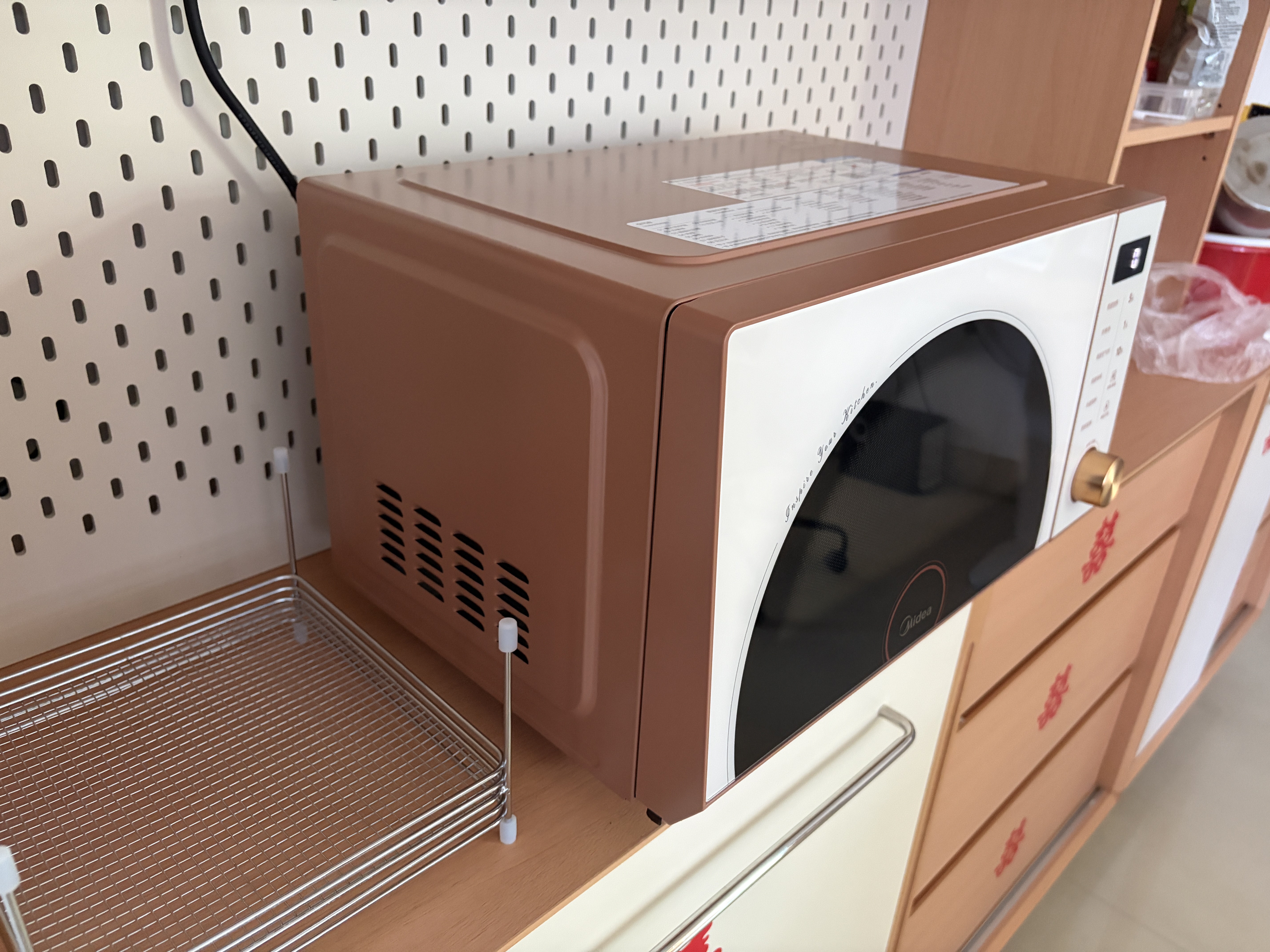 美的（Midea）【重磅新品】2026新款小滋味微烤炸炖一体机家用变频微波炉烤箱空气炸锅不锈钢内胆23L复古F23G4 实拍图