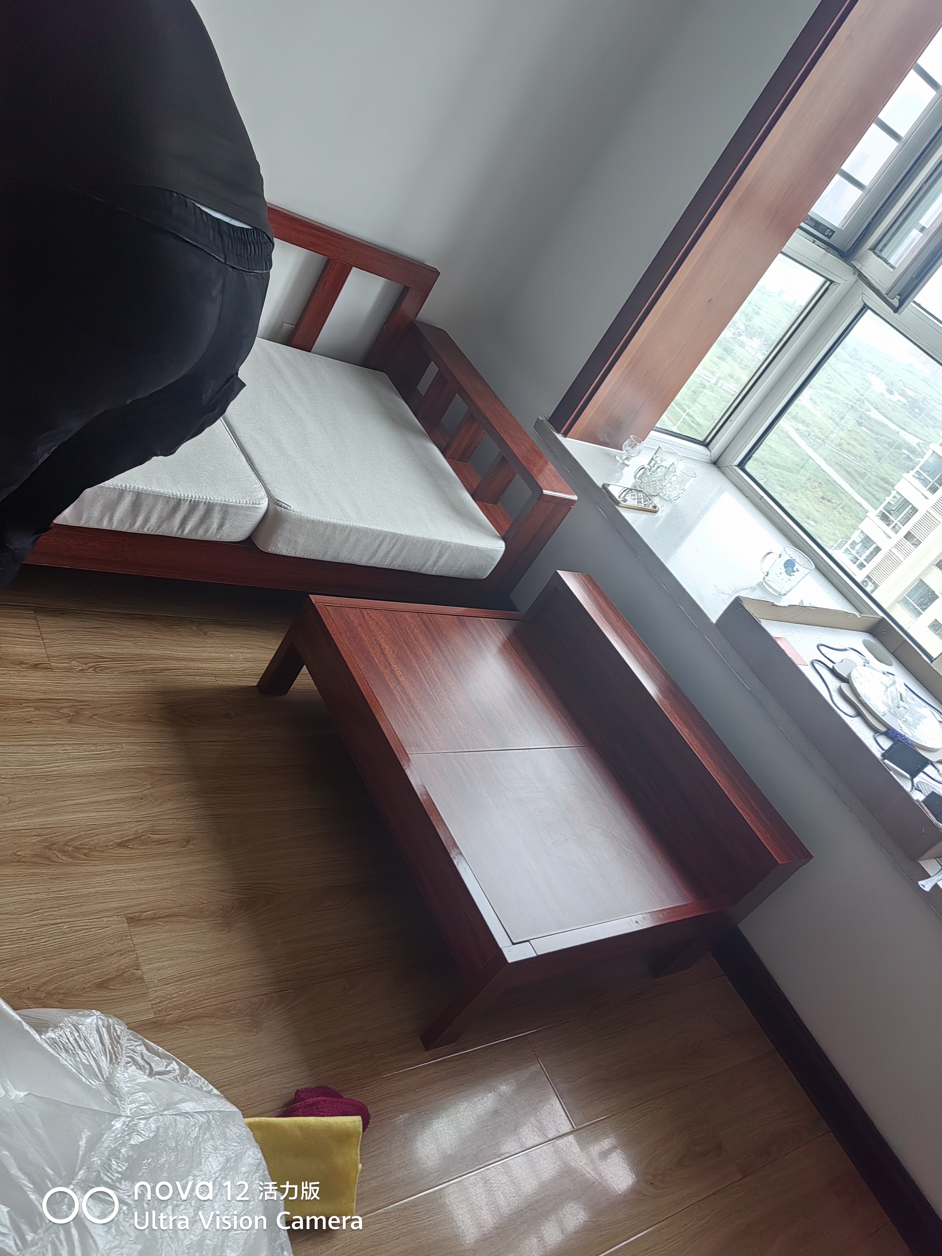 辰娅 沙发 胡桃木实木沙发客厅组合中式冬夏两用大小户型家具木质沙发 【特价冲量】四人位+贵妃榻+茶几 组合 普通海绵坐垫 实拍图