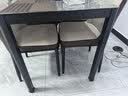 凡社 餐桌 仿岩板纹钢化玻璃简约小户型4人6人家用餐厅长方形饭桌 实拍图