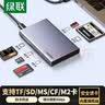 绿联USB3.0CF读卡器五合一多功能  支持SD/TF/CF/MS/M2卡多卡同读 适用电脑相机记录仪监控存储内存卡 实拍图