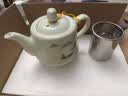 连山阁 陶瓷茶壶带不锈钢过滤网隔内胆大号容量功夫茶具家用单壶泡茶器 大号欧式山水茶壶单壶530ml 实拍图