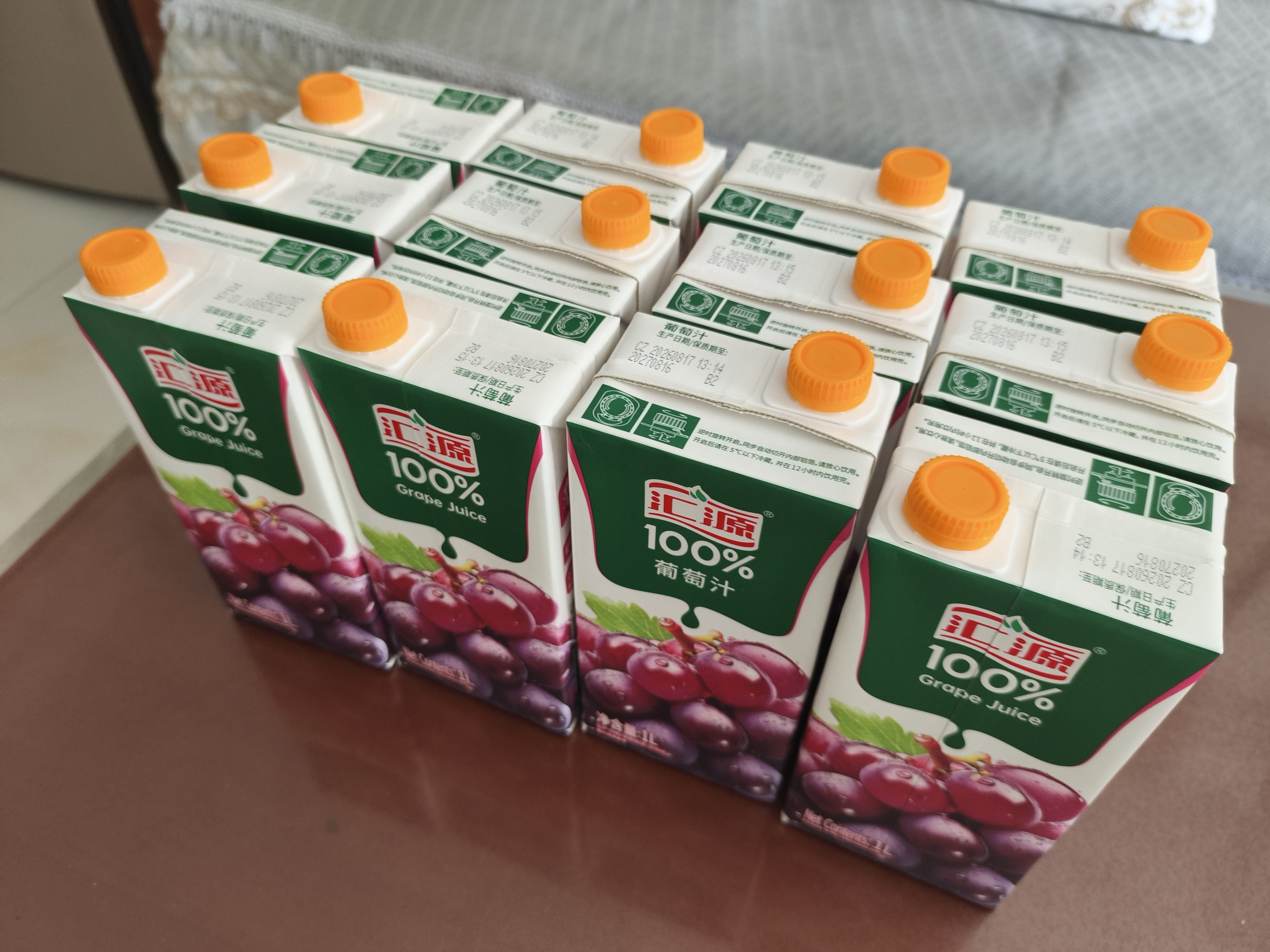 汇源100%葡萄汁整箱纯果汁健康饮料1L*12盒果蔬汁节日送礼宴请 实拍图