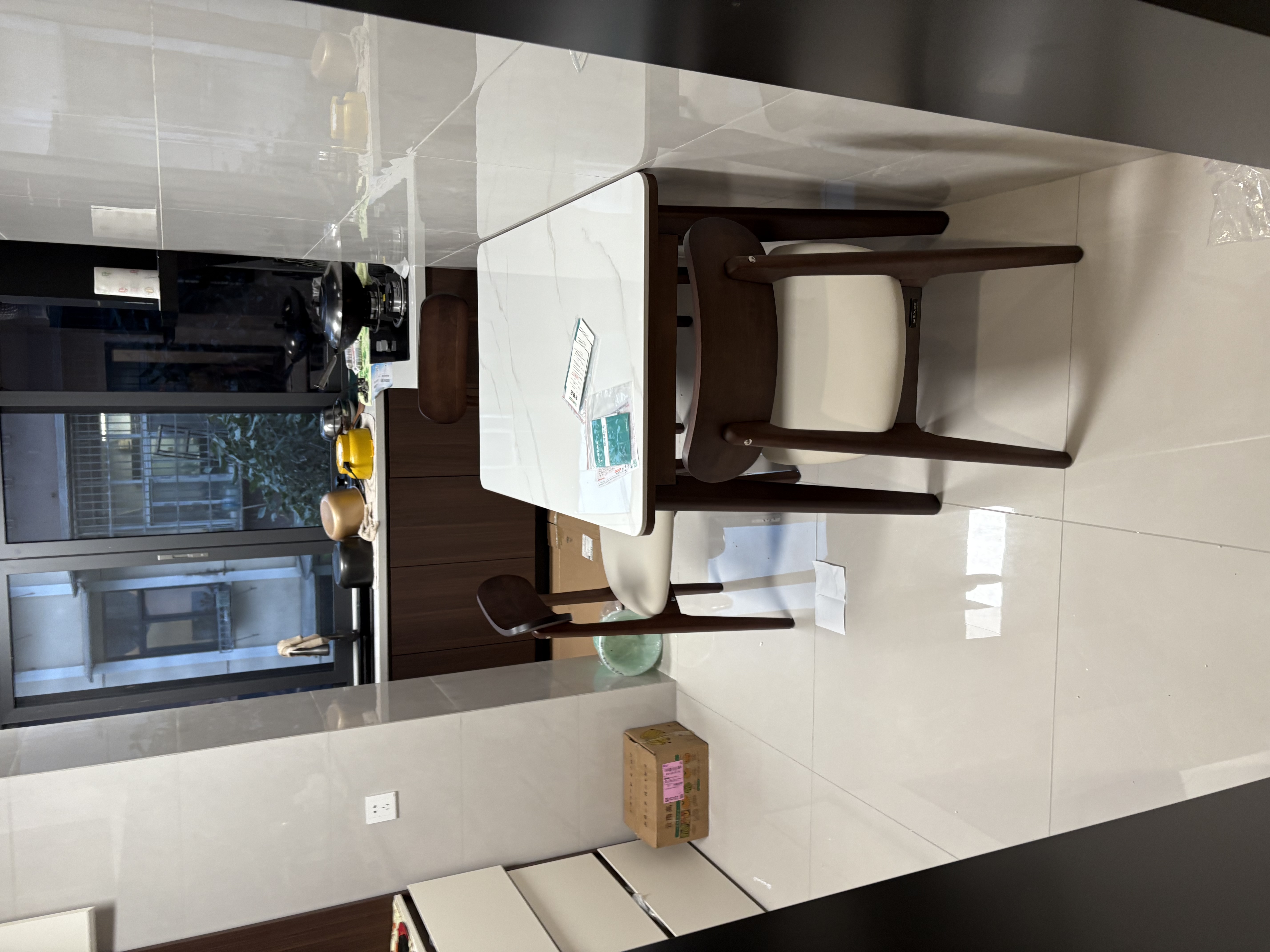 全友家居北欧风长方形岩板餐桌椅子全套小户型客厅家用饭桌子一桌四椅 实拍图