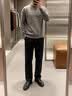 恒源祥100%纯色羊毛绒衫男针织衫男加厚冬套头圆领毛衣男宽松打底内搭线 KL A10-9868驼色 L 170建议120-140斤 实拍图