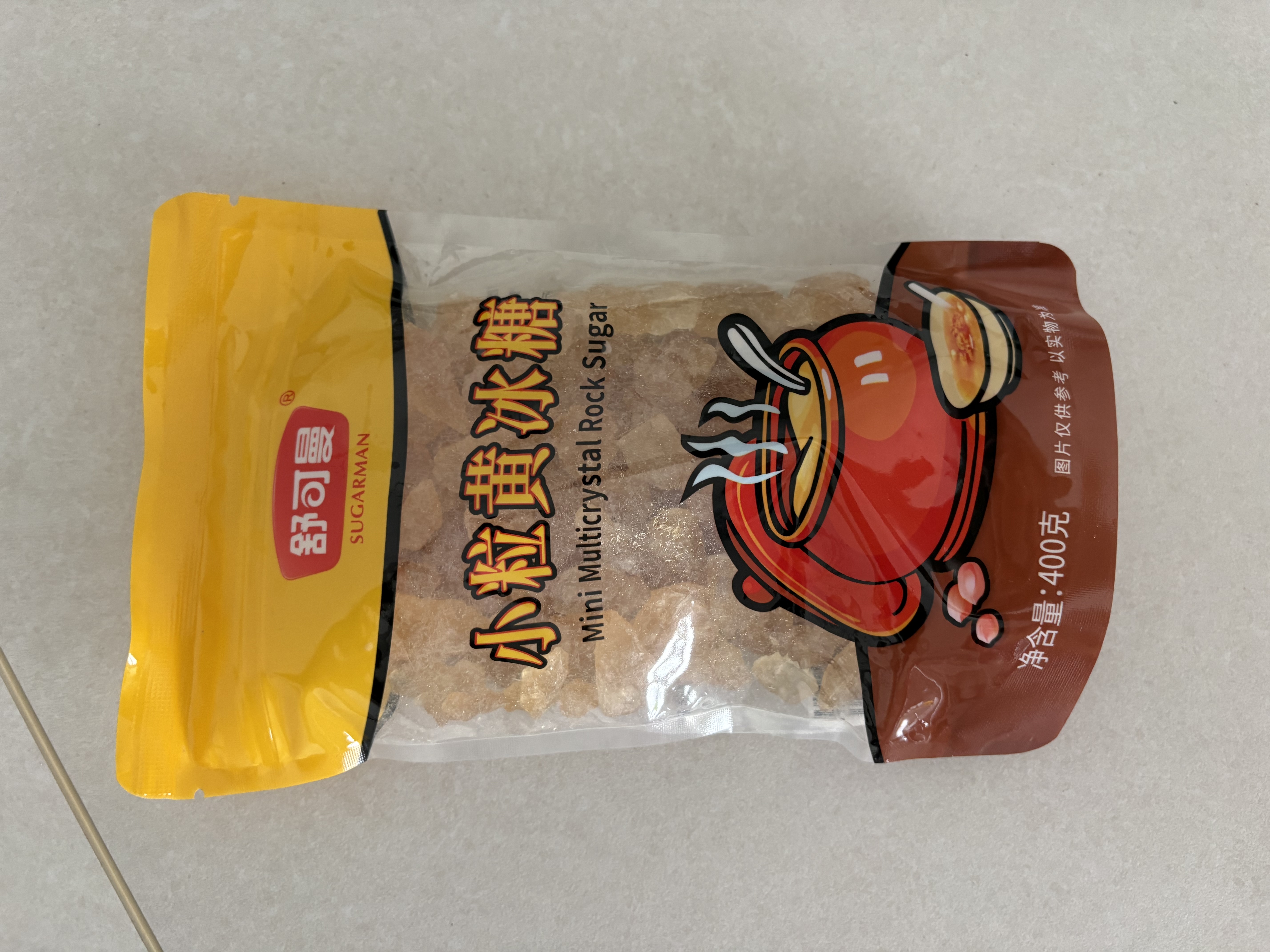 舒可曼小粒黄冰糖400g【小粒易溶】老冰糖多晶冰糖土冰糖糖水花茶做甜品 实拍图