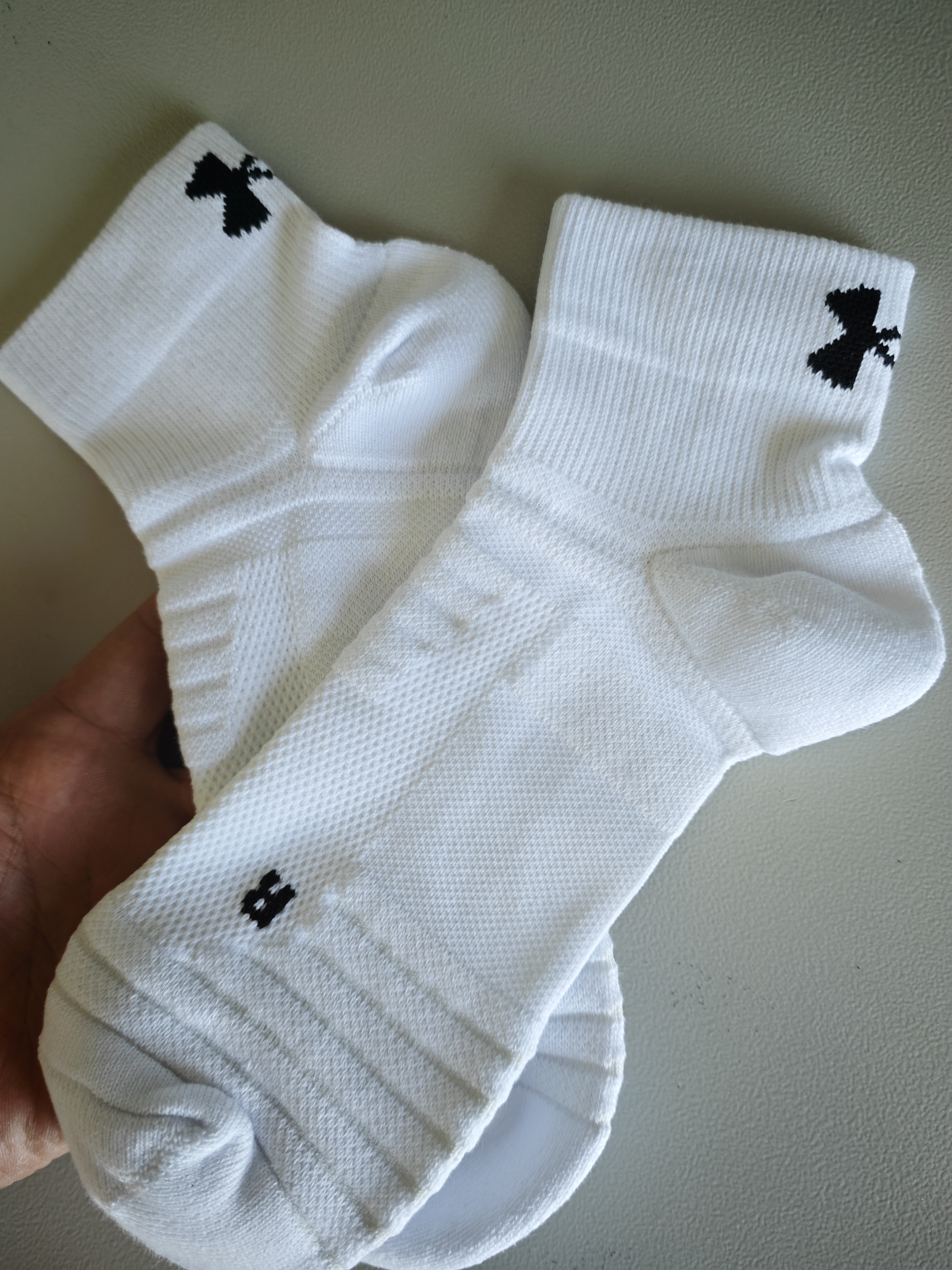 安德玛（Under Armour）袜子男篮球袜【3双】运动袜跑步羽毛球袜子中防臭筒毛巾棉袜女 实拍图