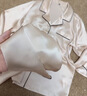 金三塔真丝睡衣女套装100%桑蚕丝[丝滑亲肤]可外穿居家服七夕礼物 [温柔]19姆米珍珠白 包扣/贝壳扣随机发 L 实拍图