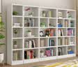 蘭慕坊【评价2万+】书架实木书柜组合博古架简易书架层架落地储物柜子 暖白色无门 BC款组合 实拍图