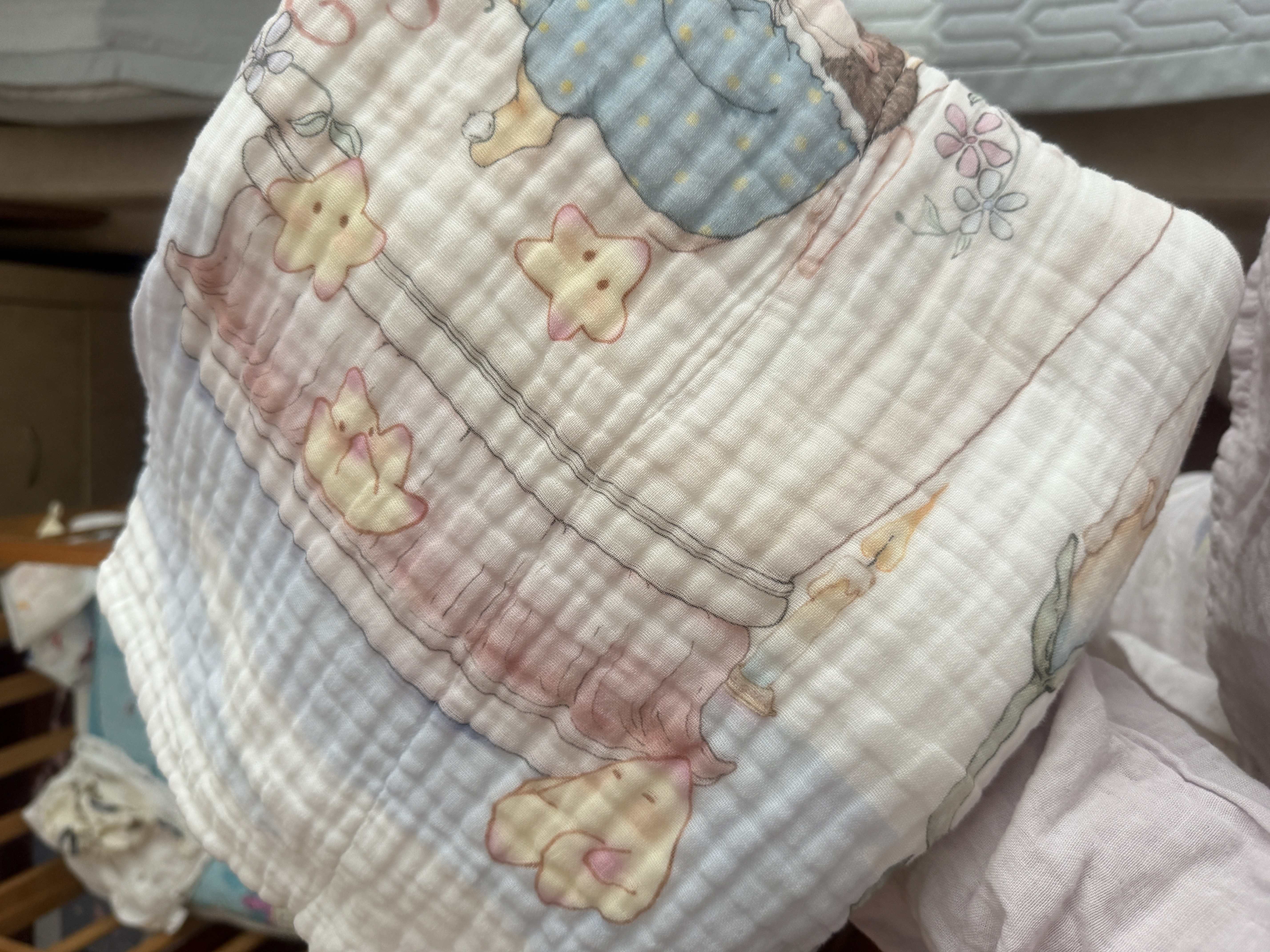 BUBBLE TREE婴儿浴巾 新生儿童6层超柔纱布吸水浴巾A类100%棉加大加厚120cm 实拍图