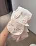 全棉时代婴儿隔汗巾儿童纯棉吸汗巾开学幼儿园垫背39×19cm小兔米白粉 3条 实拍图