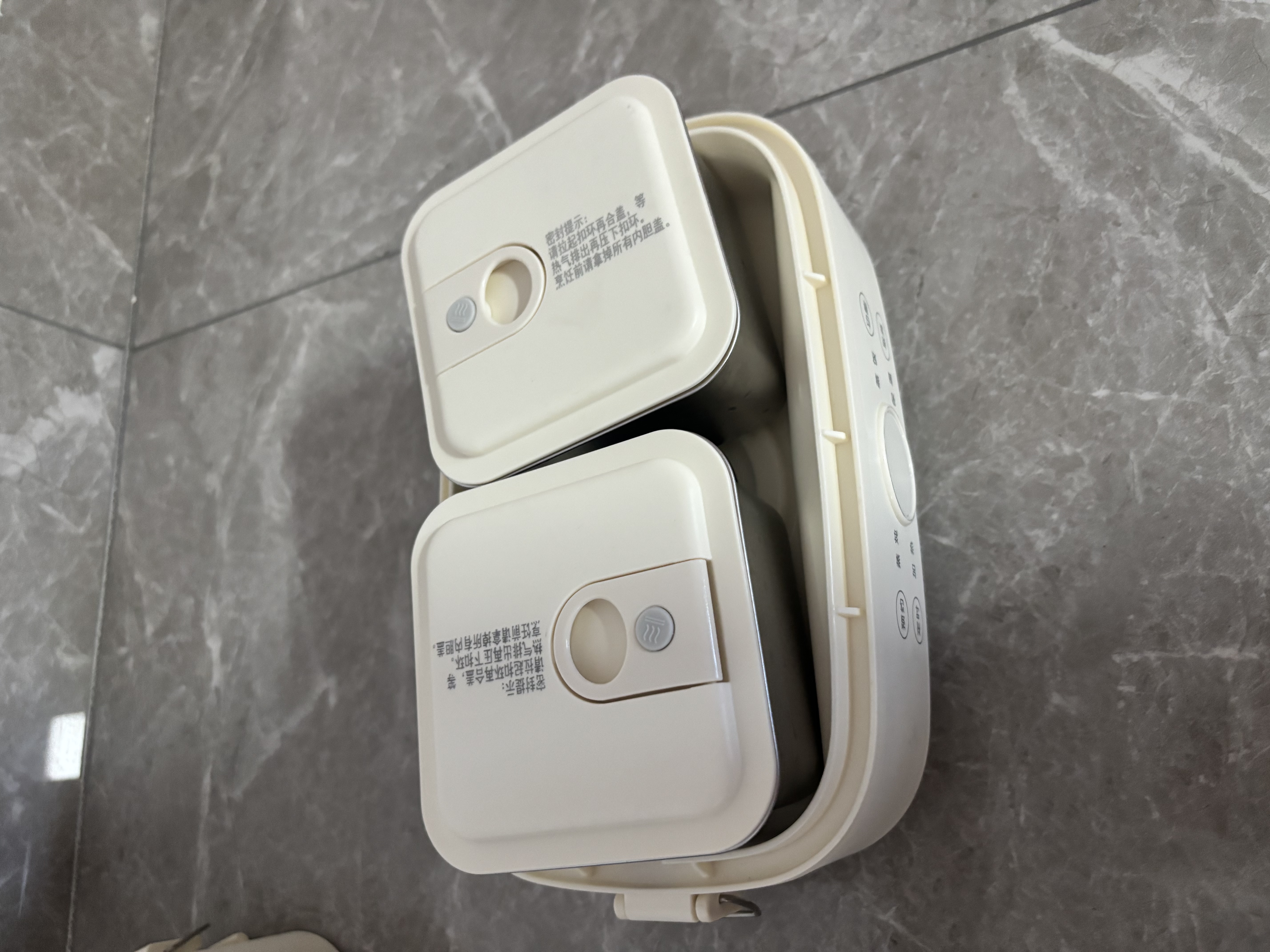 小熊（Bear）加热饭盒上班族热饭神器电加热饭盒保温可插电加热 0涂层不锈钢双内胆防干烧免看管办公室加热饭菜 1.5L 【微电脑智控 分装不串味】DFH-E15T3 实拍图