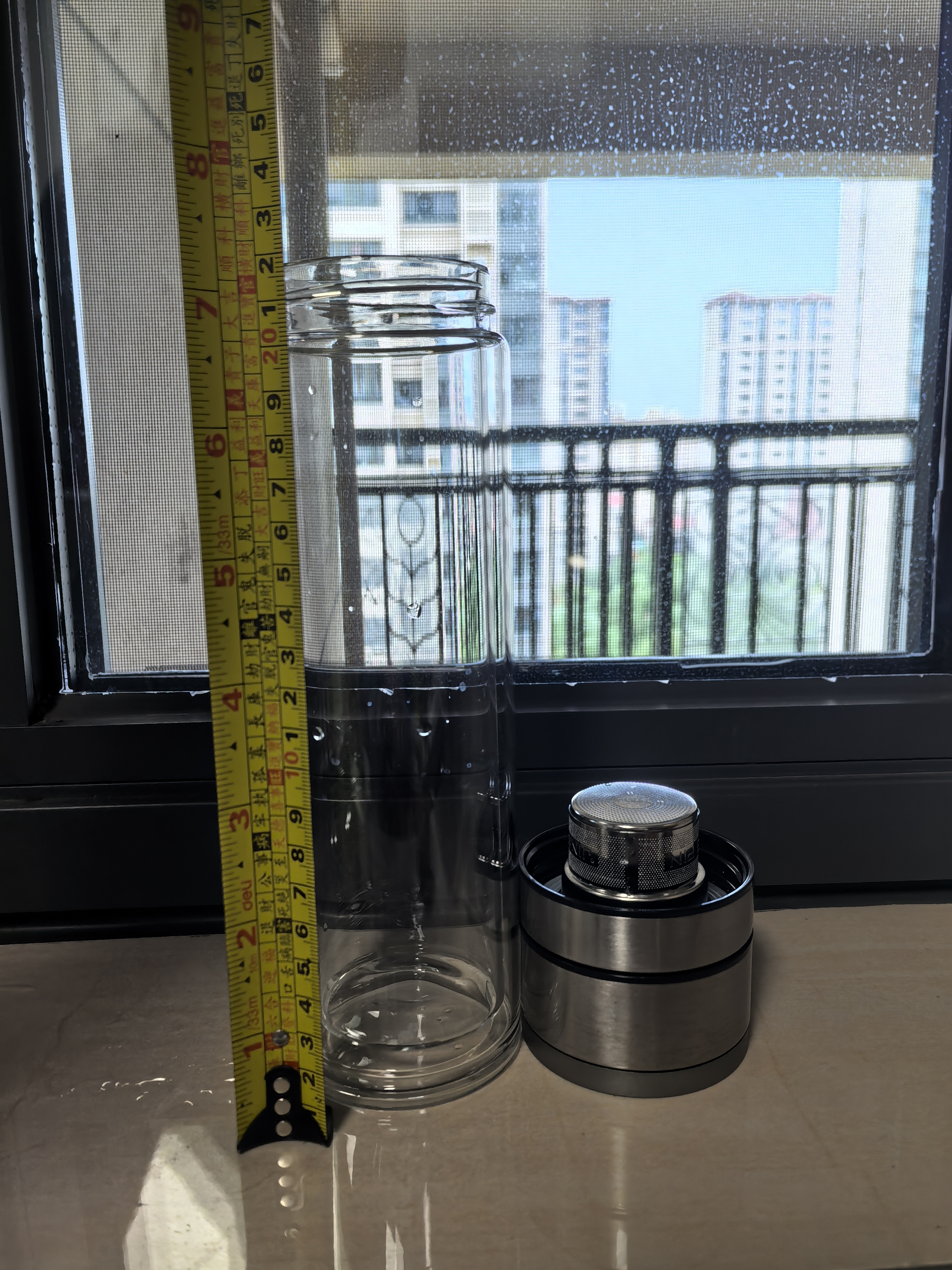 柏邦茶杯男士泡茶专用防摔防爆高颜值2026新款车载高硼硅双层玻璃水杯 钢本灰450ml【一键开盖+双层加厚+耐高温】 【德国工艺十大高档牌子】赠茶滤+杯刷 实拍图