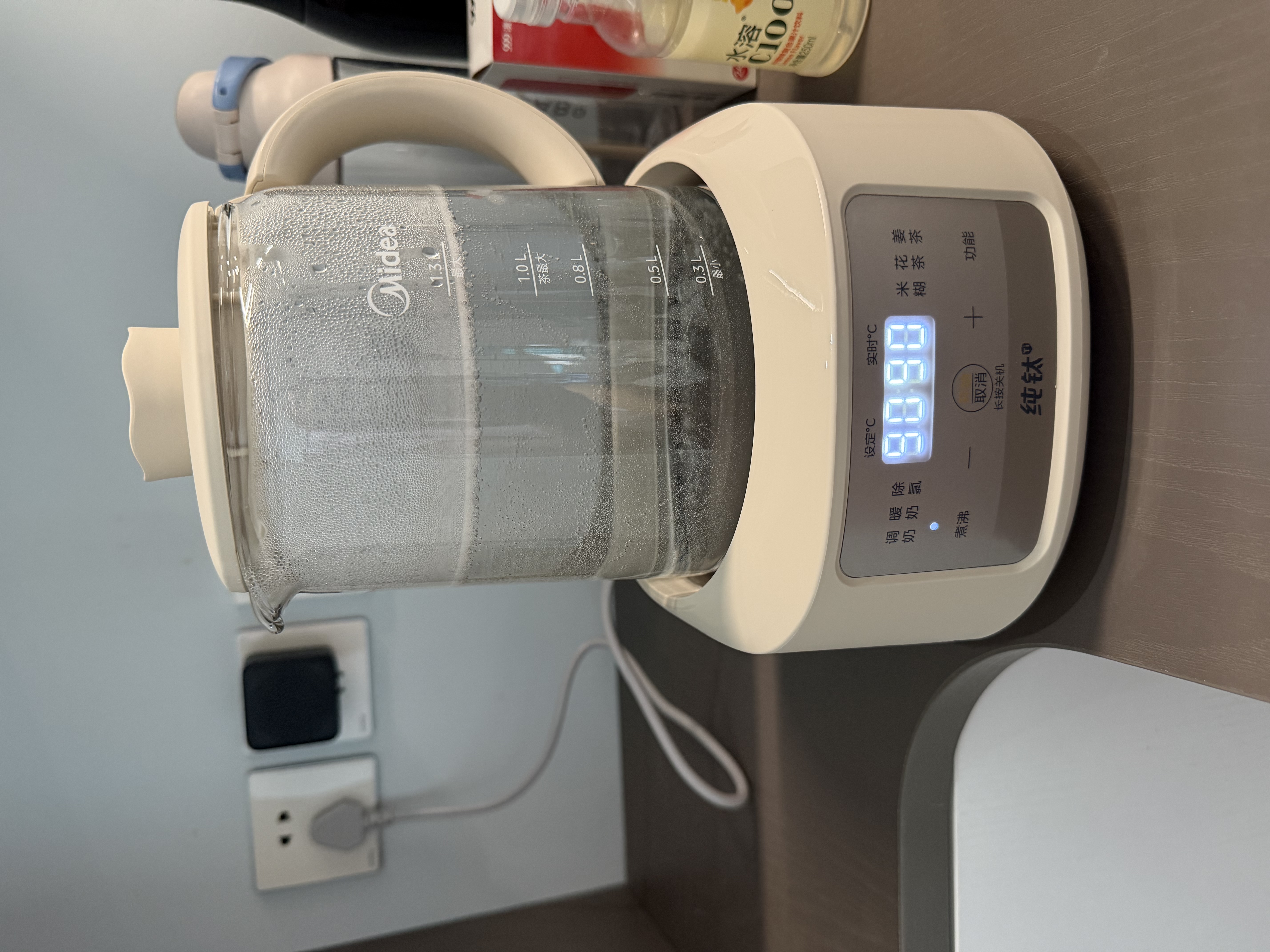 美的（Midea）纯钛恒温养生壶母婴专用婴儿冲奶保温暖奶水壶玻璃调奶器2026新款家用电热烧水壶1.3L TN13P516-Ti 实拍图