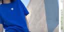 歌莉娅凉感短袖T恤女2026夏季淡人穿搭独特爱心烫钻上衣1F2J0B050 51U蓝色 XS 实拍图