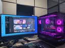 先马（SAMA）惊鸿屏显版 黑色ATX海景房游戏电脑台式机箱 硬件状态显示/270°全景/支持360水冷/9风扇位/Type-C 实拍图