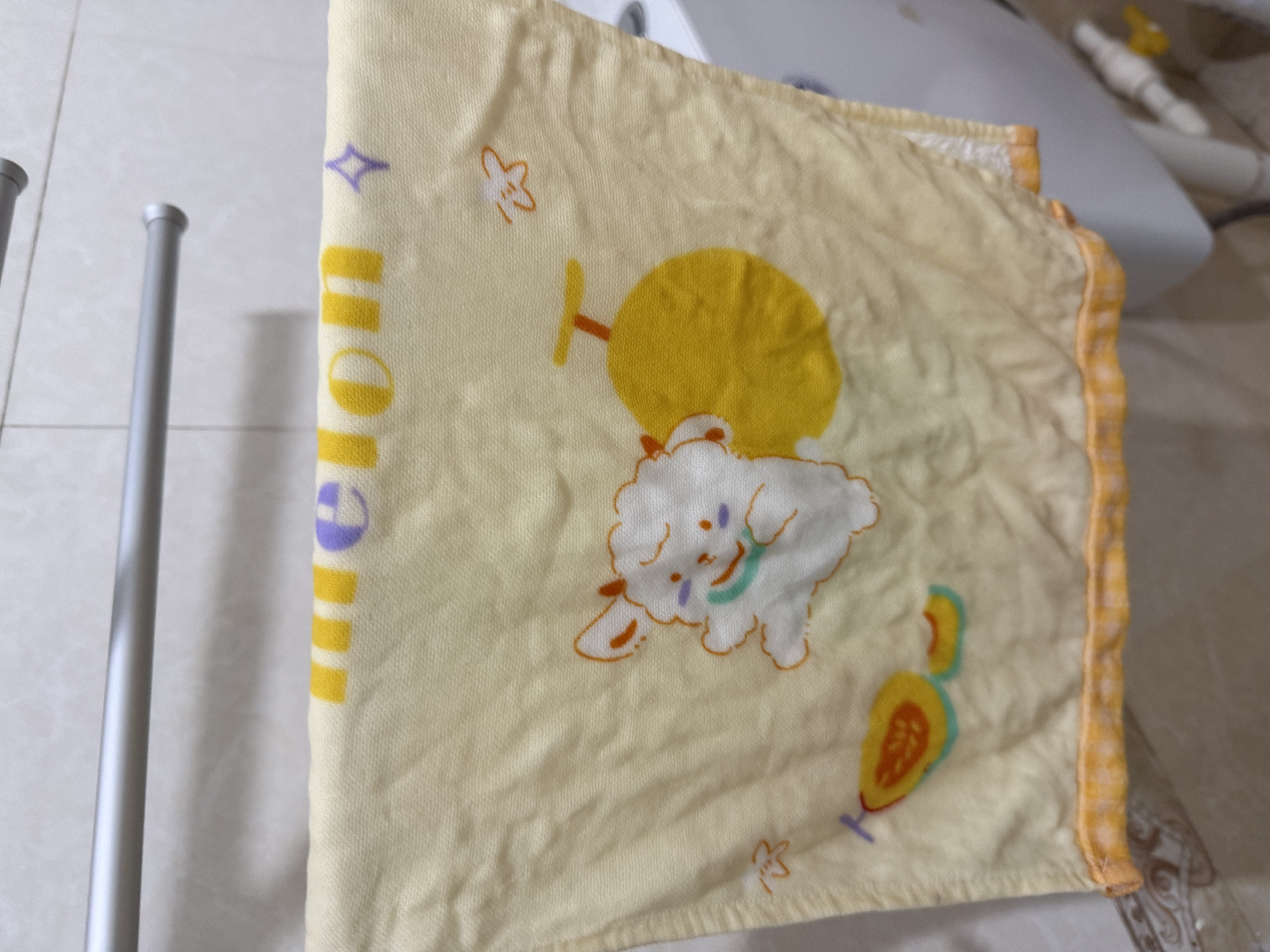 全棉时代婴儿毛巾儿童纱布毛圈洗脸面巾纯棉口水巾方巾手帕1条 25×50cm 实拍图