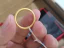 周六福黄金戒指女硬金三生三世足金素圈指环 定价单个 沙面10号-0.85g 实拍图