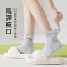 恒源祥【纯棉7A抑菌】女士袜子女夏季网眼透气奶咖系印花短筒袜 实拍图