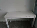 当当郎 电脑桌台式家用实木书桌写字台中学生学习书房卧室现代简约桌子 单书桌[白色] 1.4*0.55米双抽屉 实拍图
