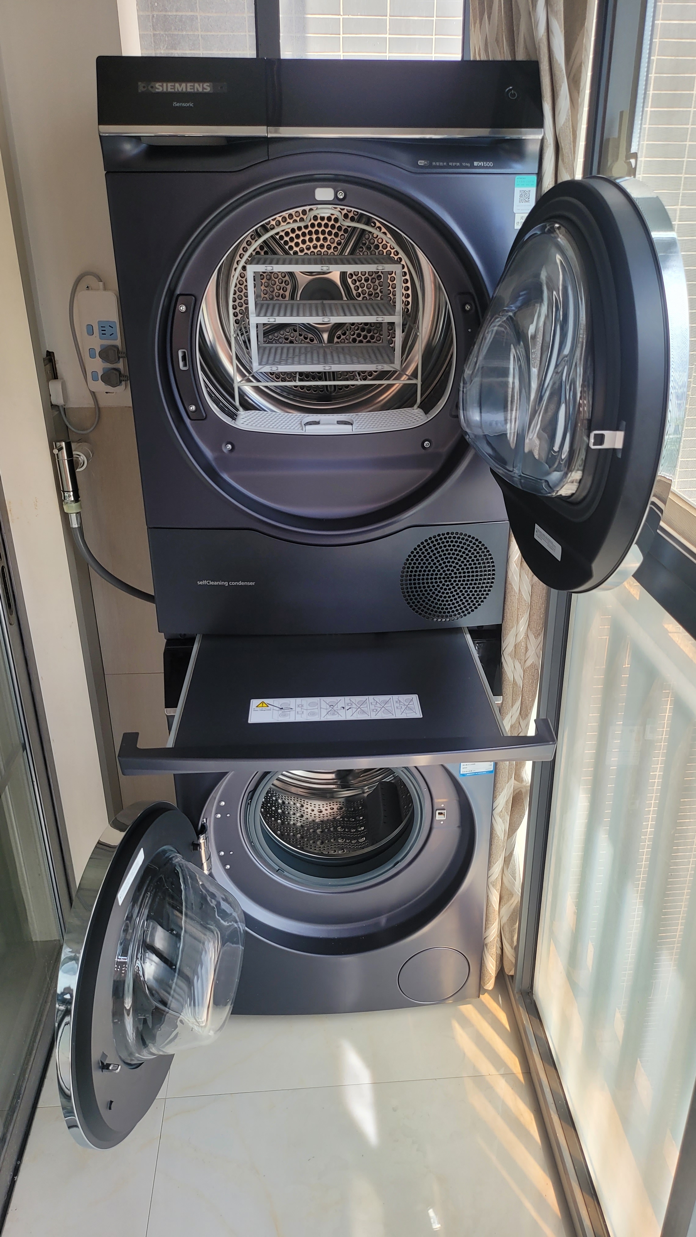 西门子（SIEMENS）iQ500双C套装10+10KG洗烘套装AI超氧全自动滚筒洗衣机烘干机 双智投 超氧空气洗WG54C5C10W+C10W 实拍图