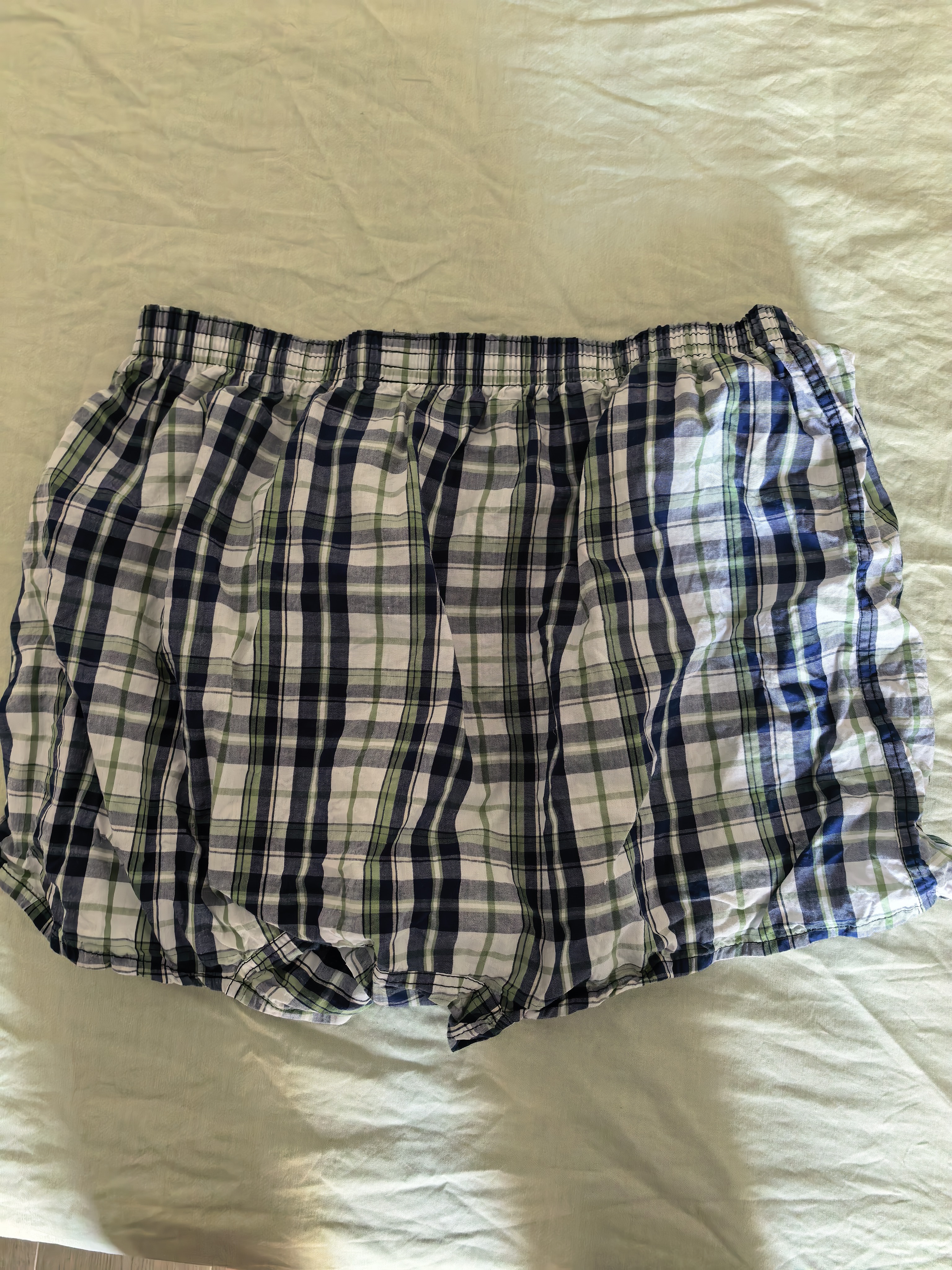 AB男【3条】纯棉宽松简约格子男家居裤阿罗裤 混色【3条】  4XL 实拍图