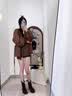 星期六美拉德堆堆靴女短靴2026秋季新款真皮百搭西部牛仔靴子骑士马丁靴 驼色 单靴 37 (235mm) 标准码 实拍图