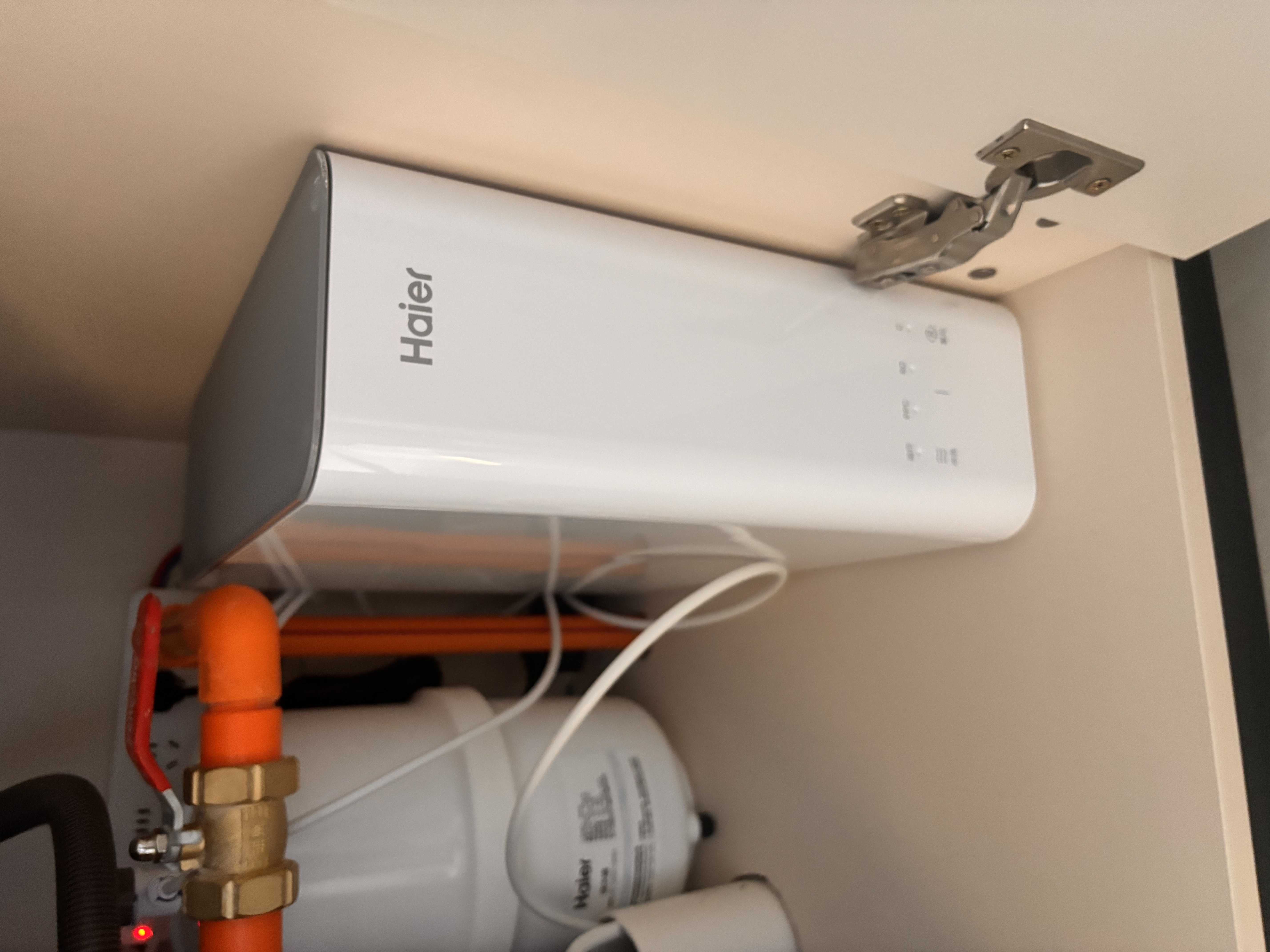 海尔（Haier）净水器母婴家用1200G流速厨下RO反渗透加热直饮一体机壁挂式管线机餐边柜净冷热前置过滤全屋套装 冷热彩屏管线机+顶配前置+净水器 实拍图