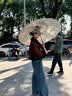 爱上雨24骨雨伞长柄男女士家用大号自动加固结实抗风暴雨专用定制直杆伞 全纤维中棒-加大-24骨梧桐米 实拍图