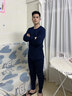 七匹狼秋衣秋裤套装男士保暖内衣男纯棉100%秋冬季打底圆领保暖内衣套装 100%纯棉全身抗菌- 藏青 M -165/90(80-110斤) 实拍图