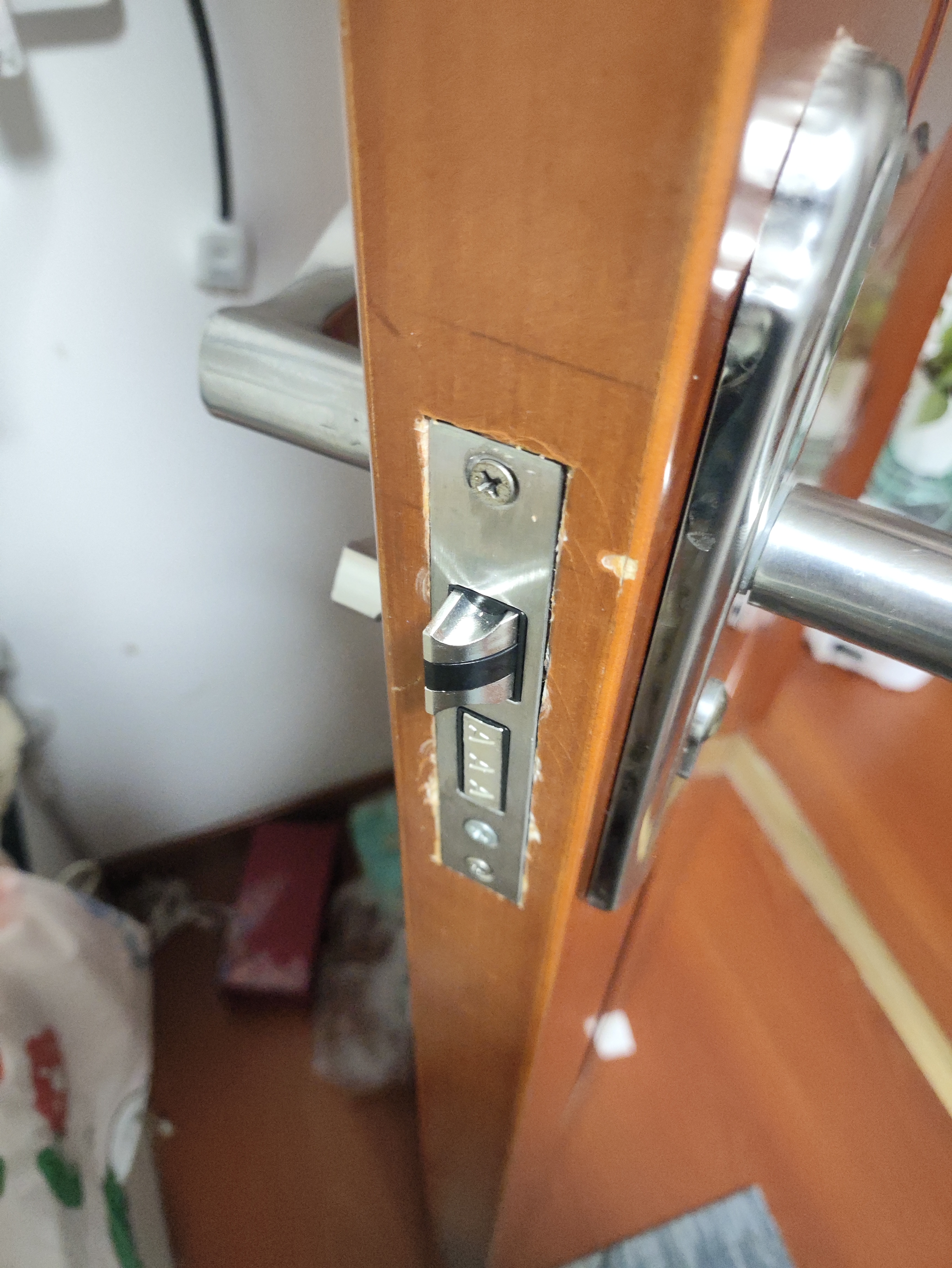 室内卧室木门大小50锁体通用型58静音不锈钢锁舌家用锁心锁具配件 125轻弹簧-静音三舌 实拍图
