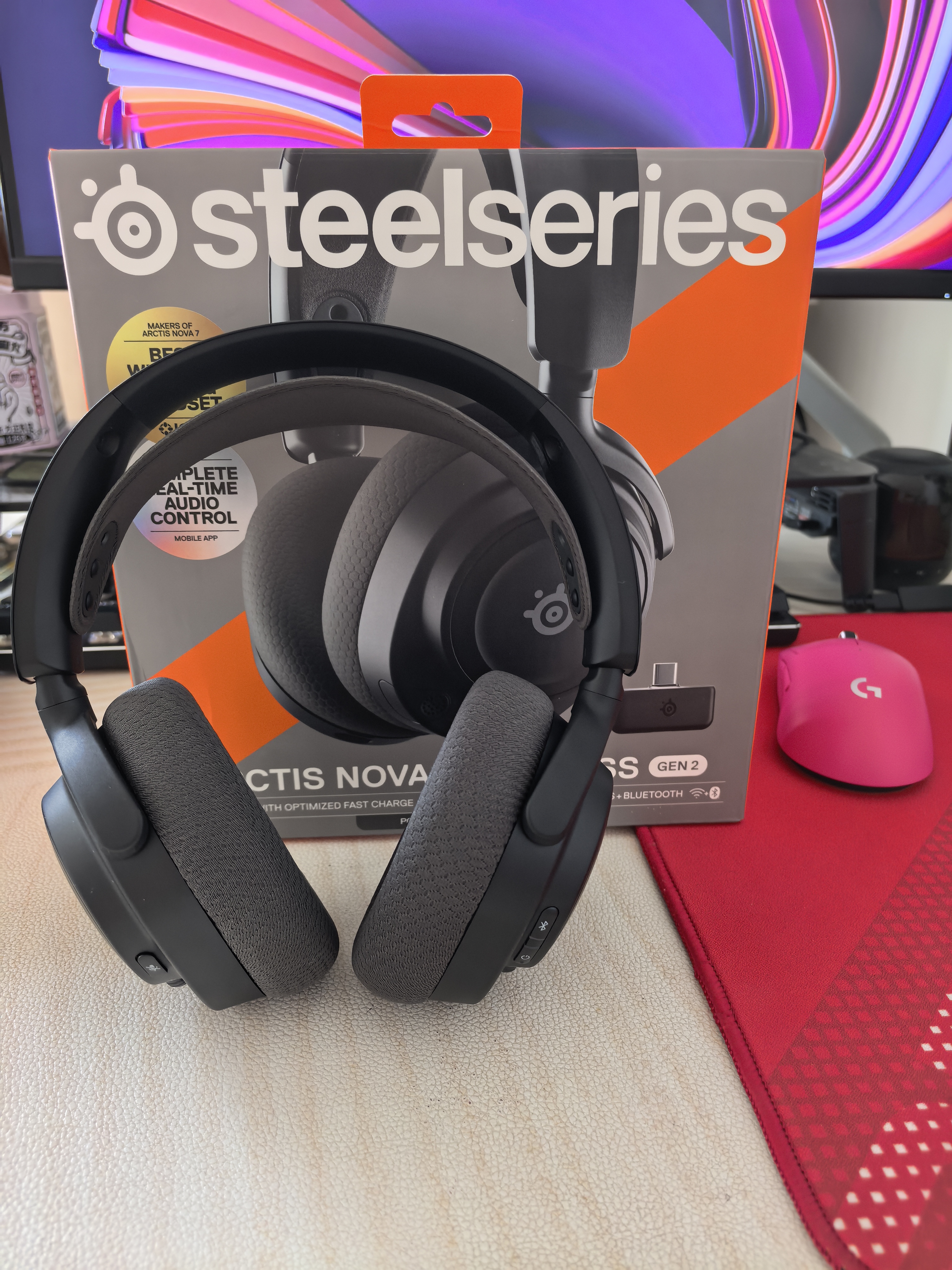赛睿（SteelSeries）寒冰Nova7Gen2二代无线头戴式游戏电竞电脑耳机 2.4Ghz/蓝牙/3.5mm三模连接AI降噪耳麦 CS吃鸡FPS  实拍图