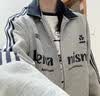 LEMANISM罗正同款棒球服外套男款立领春秋季情侣运动夹克卫衣女 花灰色 M 实拍图