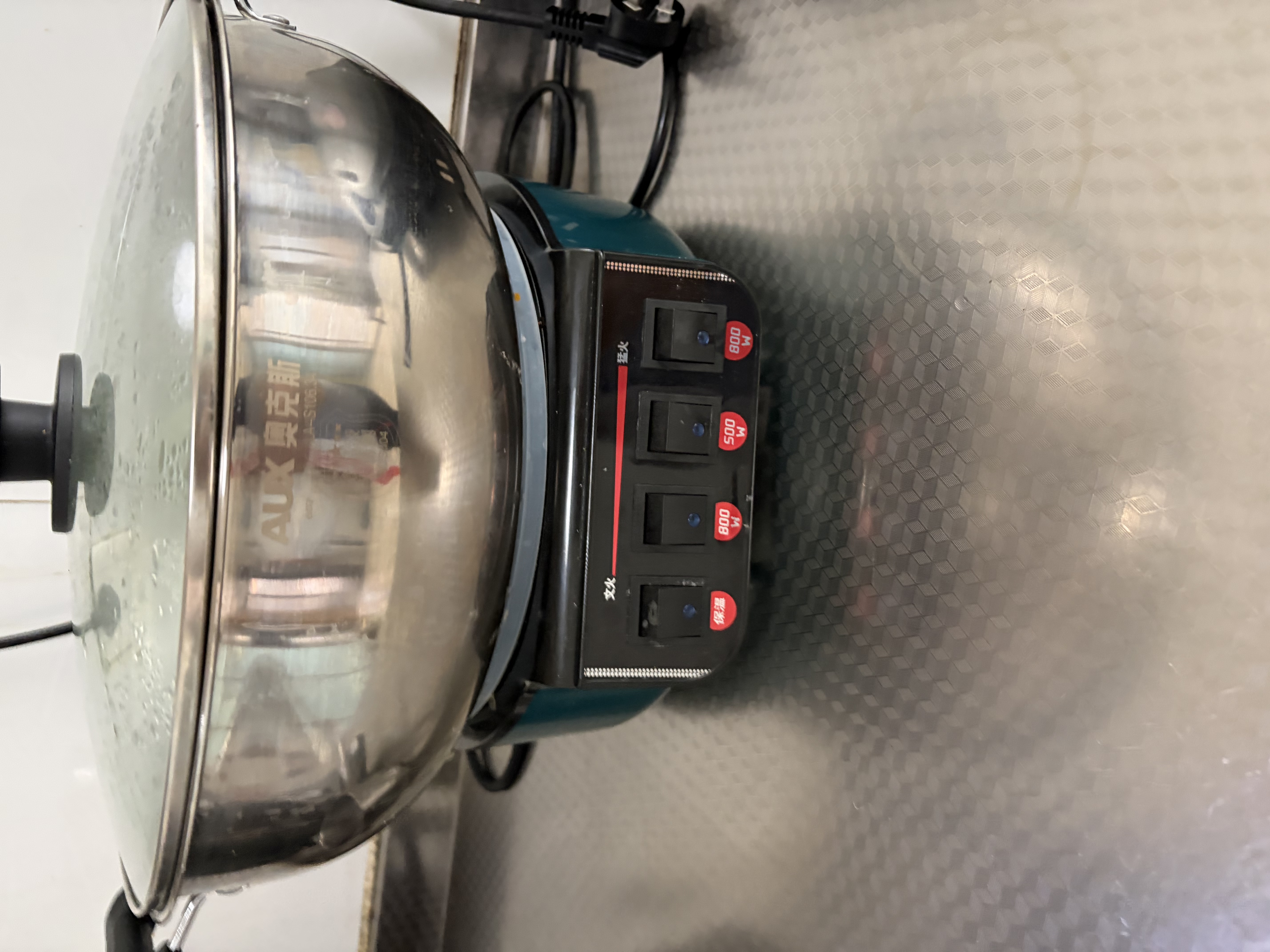 奥克斯（AUX）电炒锅一体多功能锅0涂层电火锅加深大容量大功率家用304不锈钢食品级电煮锅电蒸锅电热锅2-4-10人 标准款-34cm双笼【推荐6-10人】26L 实拍图