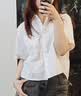 MUJI 女式 凉感短袖衬衫 女士衬衣外套上衣女装女款26年夏季 BC2Q5C6S 白色 M (160/84A) 实拍图