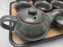 祥业哥窑功夫茶具整套装泡茶壶盖碗茶道六君子乔迁中秋节送礼伴手礼 哥窑茶壶+长方黑色茶盘 12头 实拍图