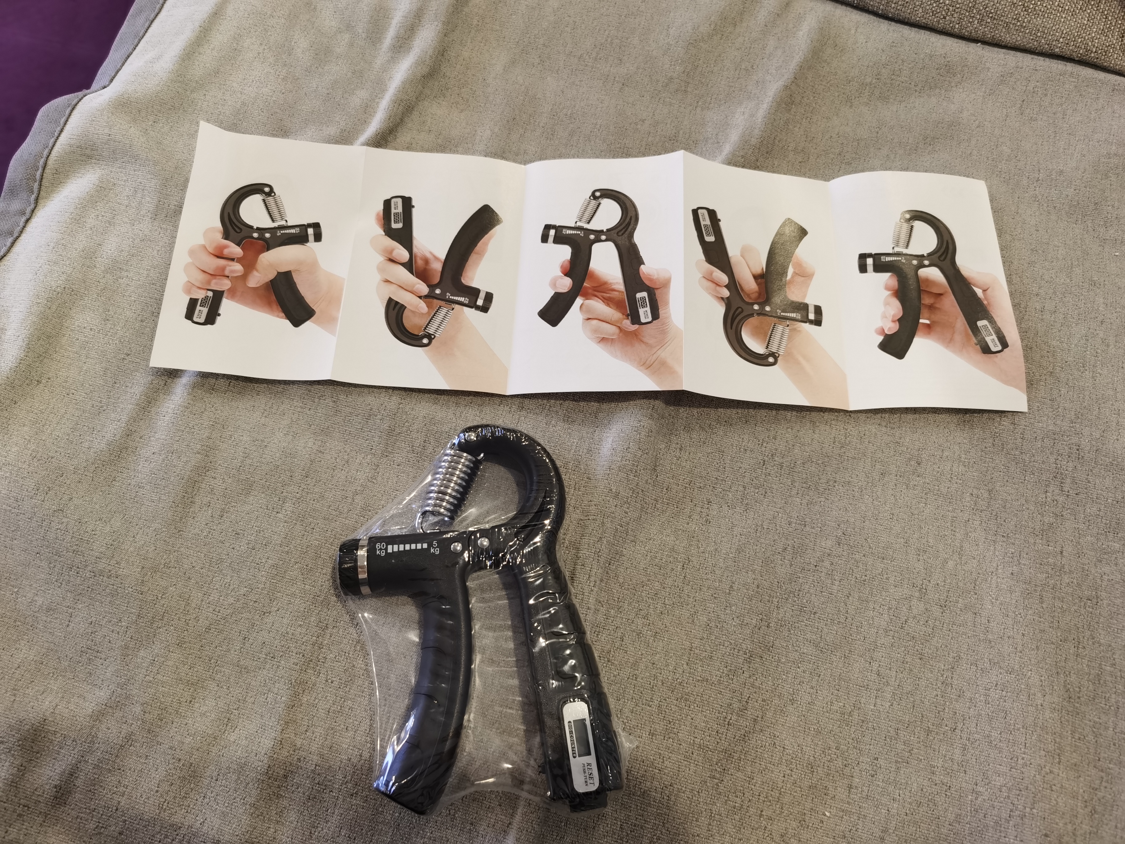 PROIRON计数握力器可调节臂力训练手力男女儿童手指腕力5-60KG 黑色 实拍图