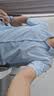 帕托瓦短袖衬衫男士夏季纯色白衬衫男韩版修身商务休闲衬衣蓝色4XL 实拍图