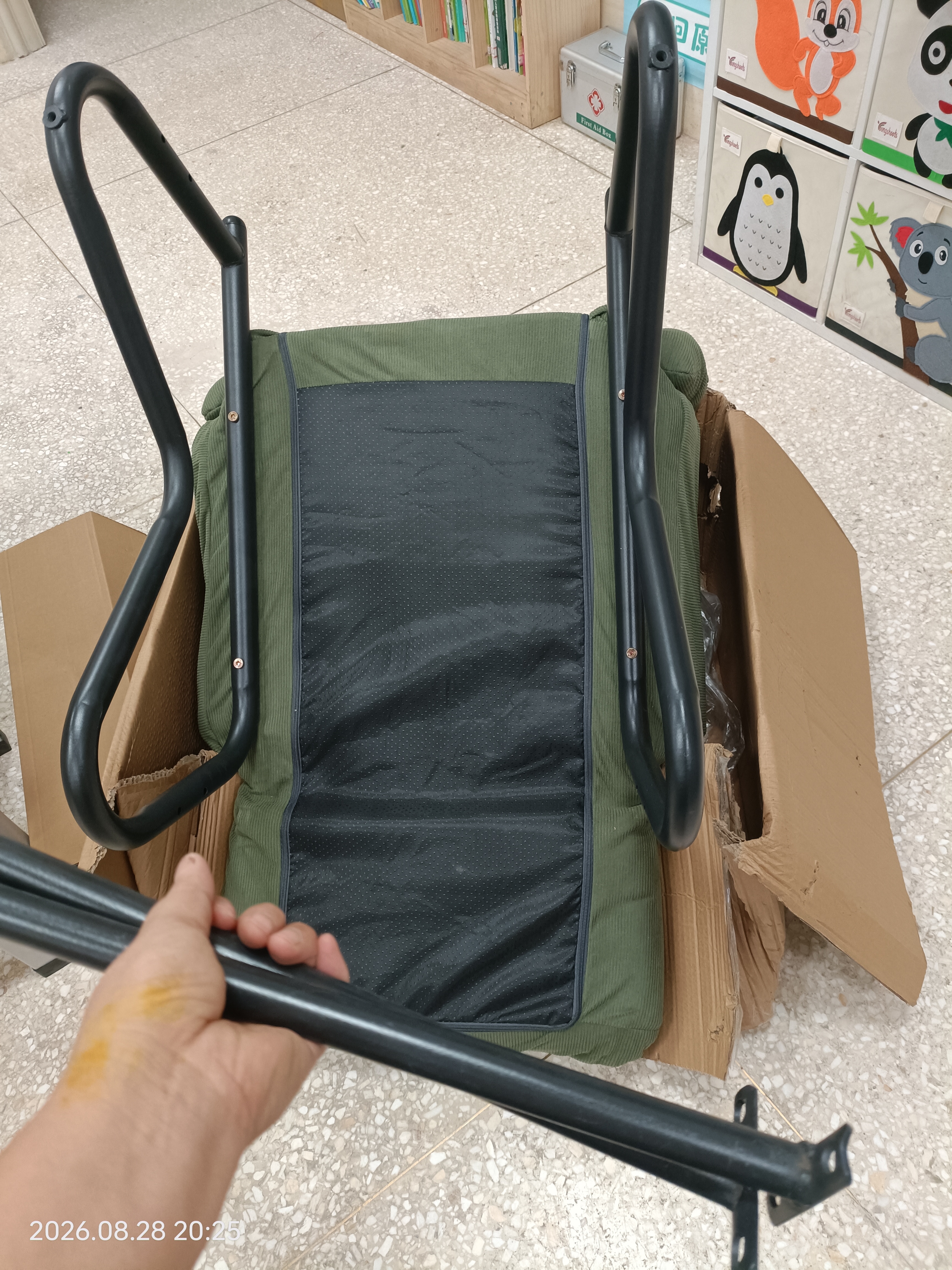 积木部落 电脑椅家用办公椅人体工学懒人沙发休闲椅午休折叠躺椅电竞椅子 墨绿色+脚踏【灯芯绒】折叠扶手 实拍图