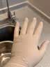 塞莫诗一次性乳胶橡胶手套高弹舒适 清洁实验100只/盒 乳白色 小号 实拍图