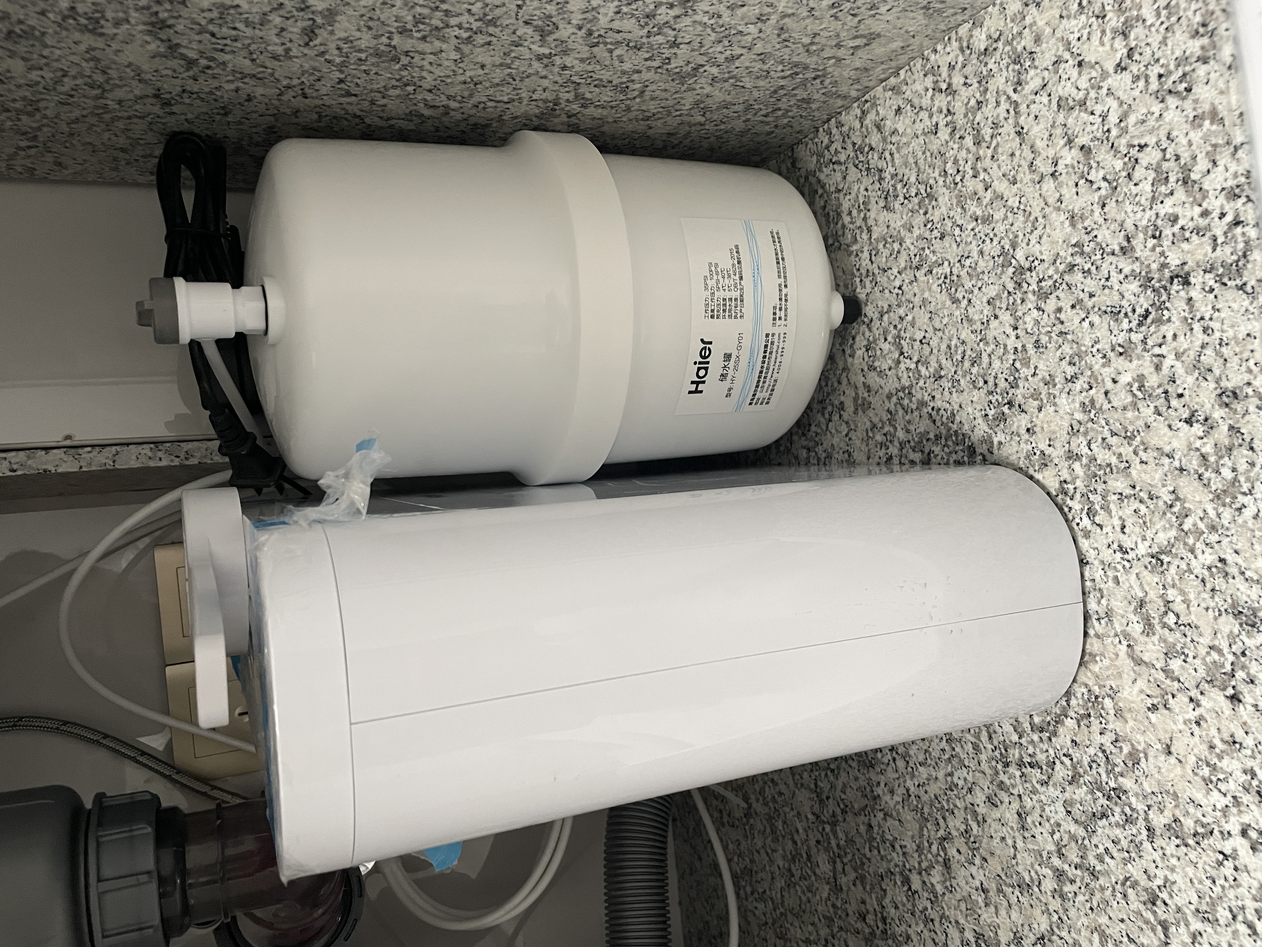 海尔（Haier）净水器家用厨下1200G流速母婴RO反渗透直饮净水机加热一体机餐边柜壁挂式管线机接自来水全屋套装 【性能套装】即热管线机+净水器 实拍图