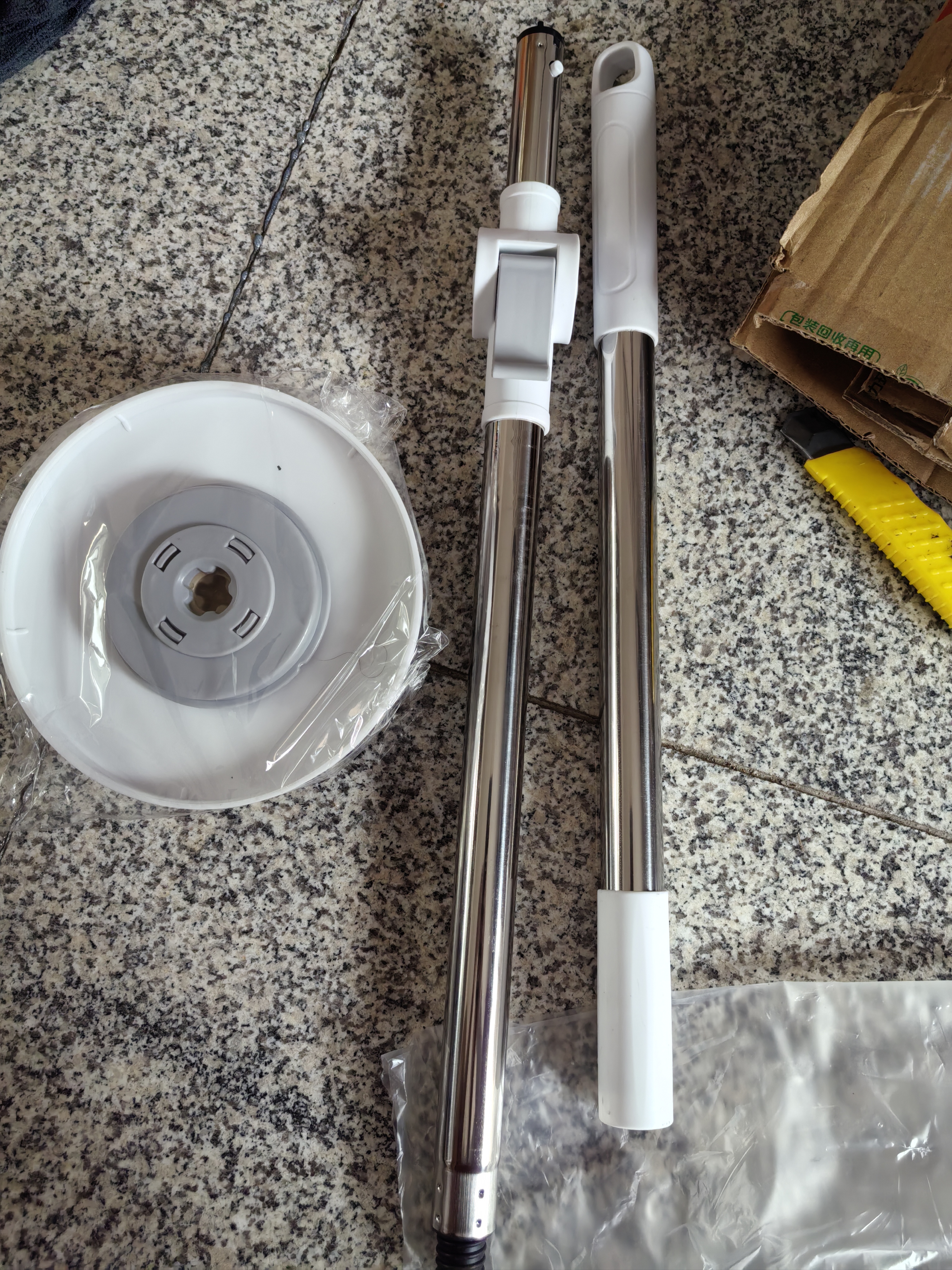 五月花省力旋转拖把杆加粗拖把盘拖把配件杆套装不含拖把棉头JJ-PJ132 实拍图