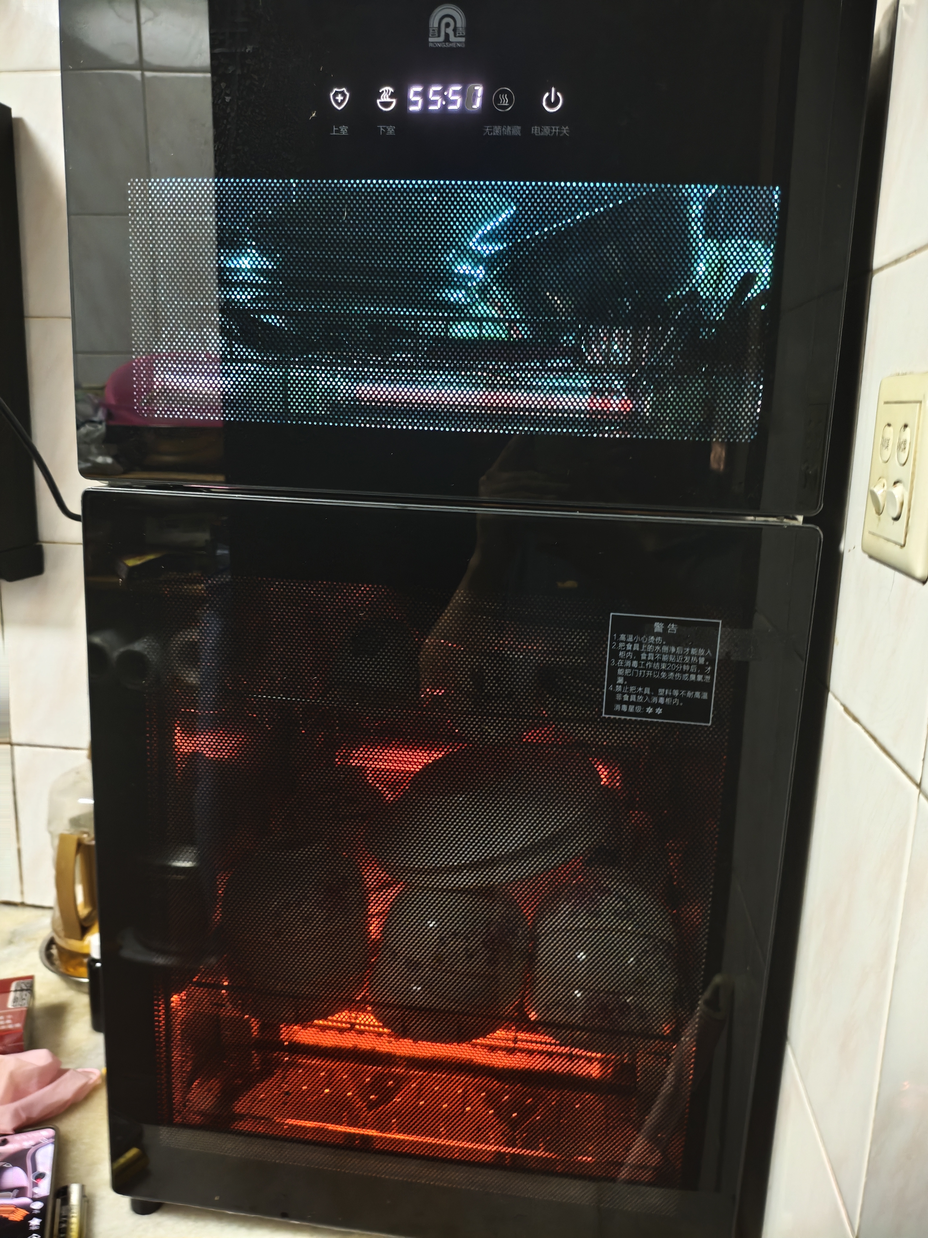 容声消毒柜【304不锈钢】家用台式消毒碗柜大容量小型立式双门高温紫外线碗筷消毒86-K5 实拍图