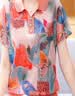 啄木鸟母亲节礼物妈妈夏装短袖T恤2026中老年女翻领冰丝小衫两件套装 橘红色（短袖） 4XL (建议130-145斤) 实拍图