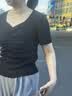 gxgjeans男装半拉链宽松华夫格休闲短袖t恤男26夏新品 黑色 2XL (185) 实拍图