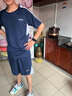欧联霸运动套装男装夏速干衣足球训练服宽松短袖五分裤休闲跑步服两件套 317深蓝色 L(建议身高165体重90-110斤) 实拍图