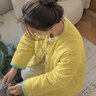 ZOUQIYAN服饰棉袄手工棉花棉衣棉麻文艺棉服棉袄女盘扣对襟休闲宽松上衣冬装加 芥末黄 M 100-120斤 晒单实拍图